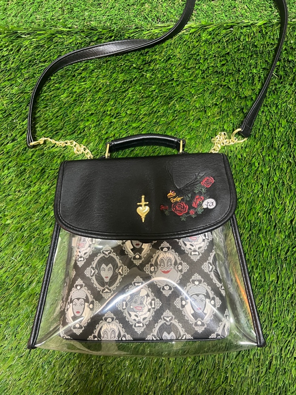 Loungefly Disney villains clear crossbody bag